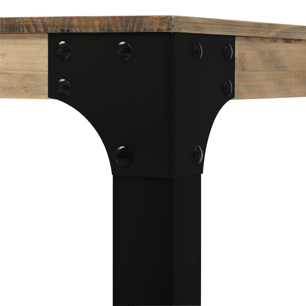Mesa Boston de Madera Maciza y Acero Estilo Vintage 79,5 x 180 x 75 cm 
