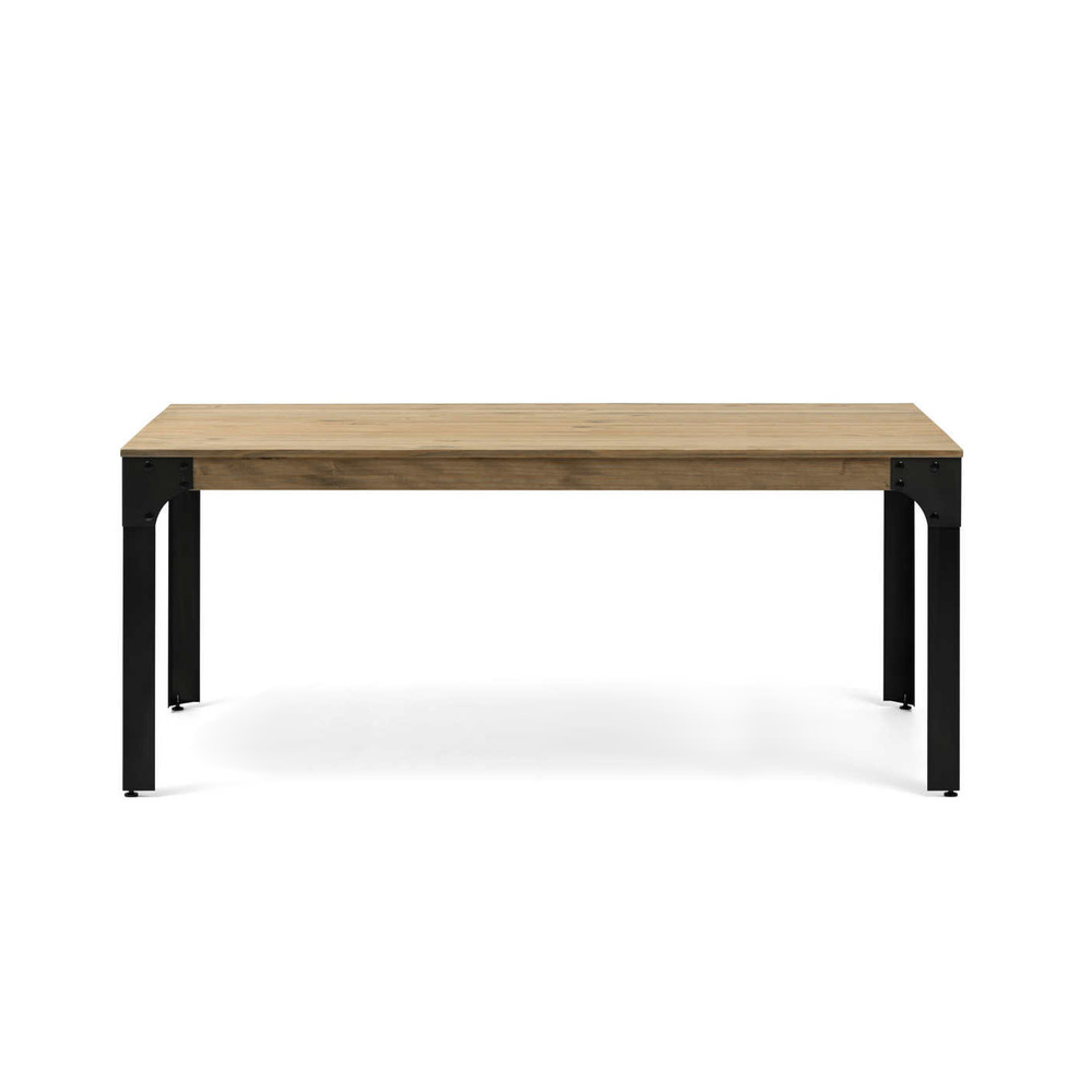 Mesa Boston de Madera Maciza y Acero Estilo Vintage 90 x 238 x 75 cm  