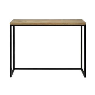 Recibidor Design de Madera de Pino Envejecida y Acero Negro 30 x 98 x 80 cm