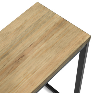 Recibidor Design de Madera de Pino Envejecida y Acero Negro 30 x 118 x 80 cm