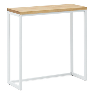 Recibidor Design de Madera de Pino Linaza Natural y Acero Blanco Mate 30 x 78 x 80 cm 