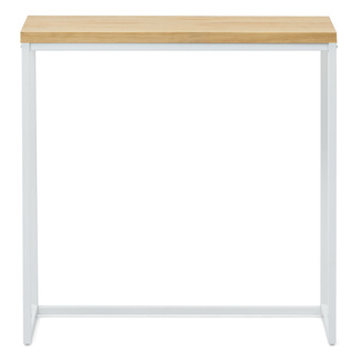 Recibidor Design de Madera de Pino Linaza Natural y Acero Blanco Mate 30 x 78 x 80 cm 