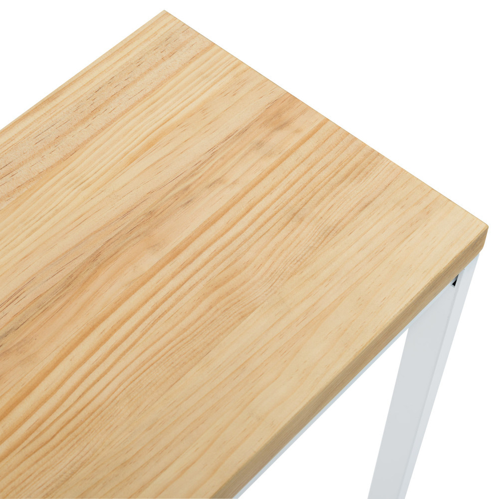 Recibidor Design de Madera de Pino Linaza Natural y Acero Blanco Mate 30 x 78 x 80 cm 
