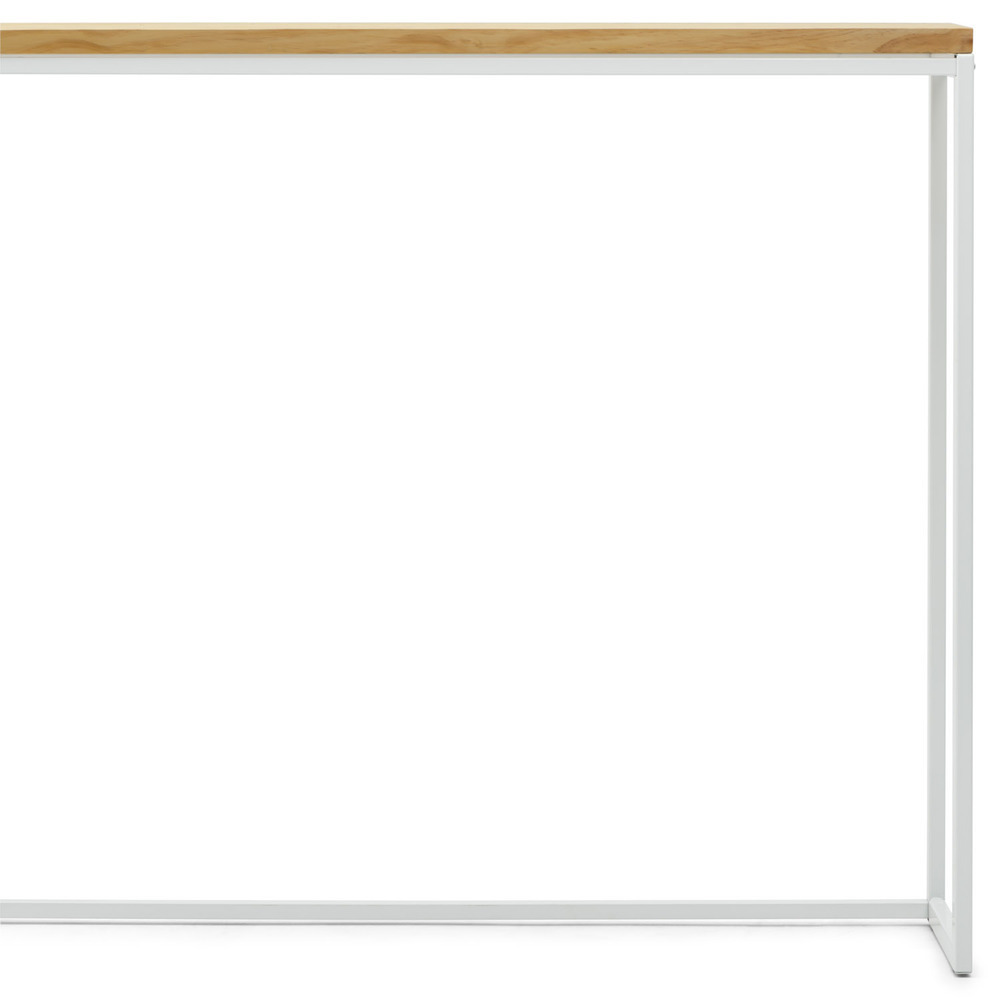 Recibidor Design de Madera de Pino Linaza Natural  y Acero Blanco Mate 30 x 98 x 80 cm 