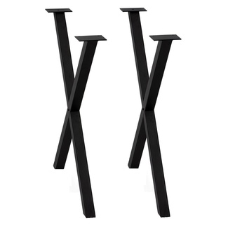 Conjunto Patas X de Acero para Mesa Negro Texturizado 60 x 72 cm con Reguladores 