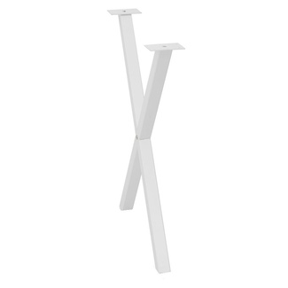 Pata X de Acero para Mesa Blanco Mate 60 x 72 cm con Reguladores 