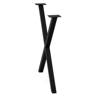 Pata X de Acero para Mesa Negro Texturizado 60 x 72 cm con Reguladores 