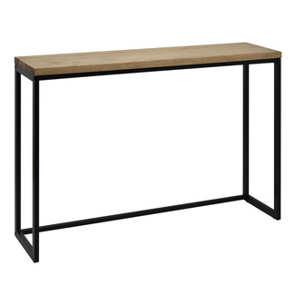 Recibidor Design de Madera de Pino Envejecida y Acero Negro 30 x 118 x 80 cm