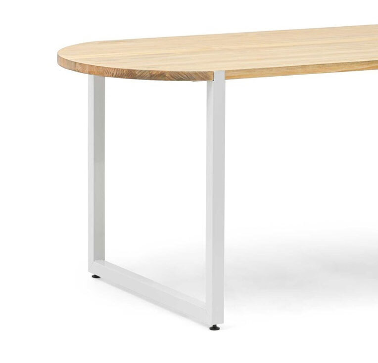 Pata Uley de Acero para Mesas Blanco Mate 80 x 73 cm