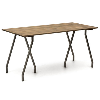 Conjunto Patas Caballete 3 Apoyos de Acero Crudo para Mesa 60 x 72 cm 