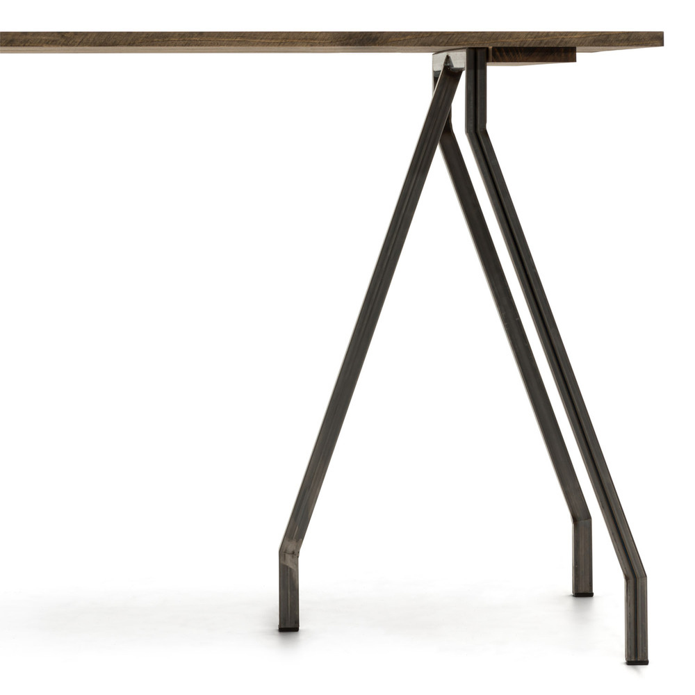 Conjunto Patas Caballete 3 Apoyos de Acero Crudo para Mesa 60 x 72 cm 