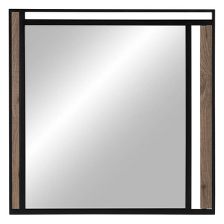 Espejo de Pared Natural Negro 2 x 70 x 70 cm 