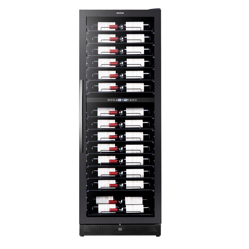 Vinoteca para 116 botellas 2 zonas de temperatura con baldas para exposición CVG 116CF 2T