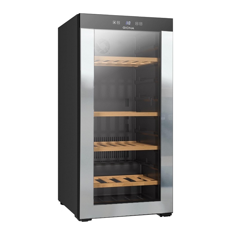 Vinoteca compresor 66 botellas baldas de madera CVG 66CF
