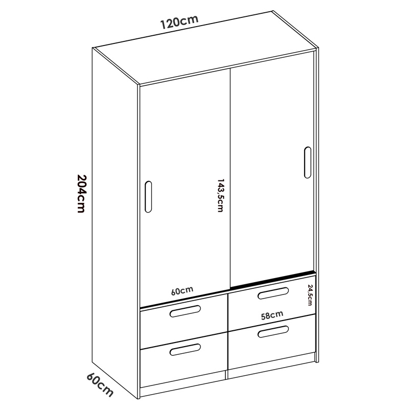 Conjunto Dormitorio Juvenil Top Pack 1 Blanco Natural 