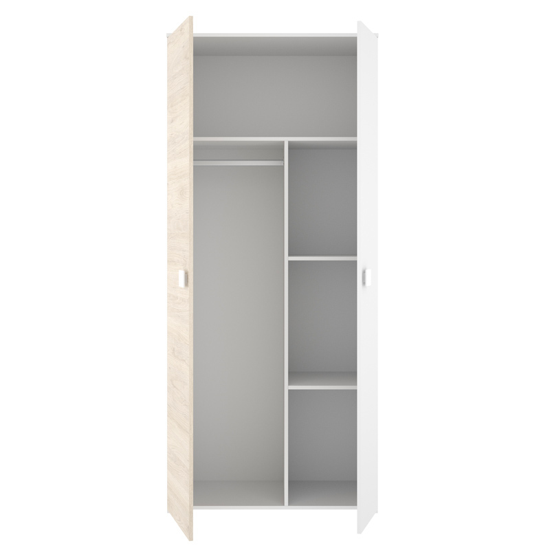 Conjunto Dormitorio Juvenil Top Pack 2 Natural Blanco