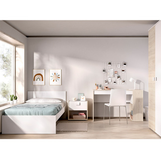 Conjunto Dormitorio Juvenil Top Pack 2 Blanco Natural