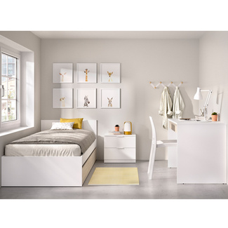 Conjunto Dormitorio Juvenil Top Pack 4 Blanco Natural
