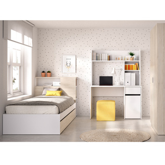 Conjunto Dormitorio Juvenil Ten Pack 7 Blanco Natural 