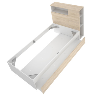 Cabecero con Aro Cama Tem con Arrastre Natural Blanco 