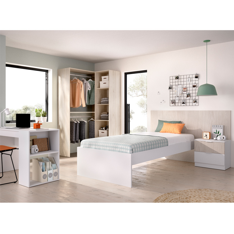 Conjunto Dormitorio Juvenil Lion Pack 2 Alistonado Blanco