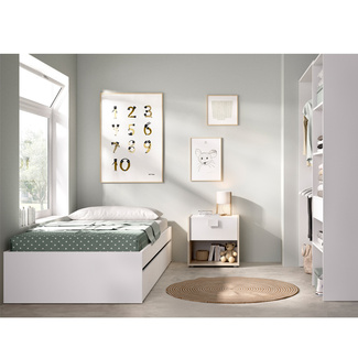Conjunto Dormitorio Juvenil Lago Pack 9 Blanco 