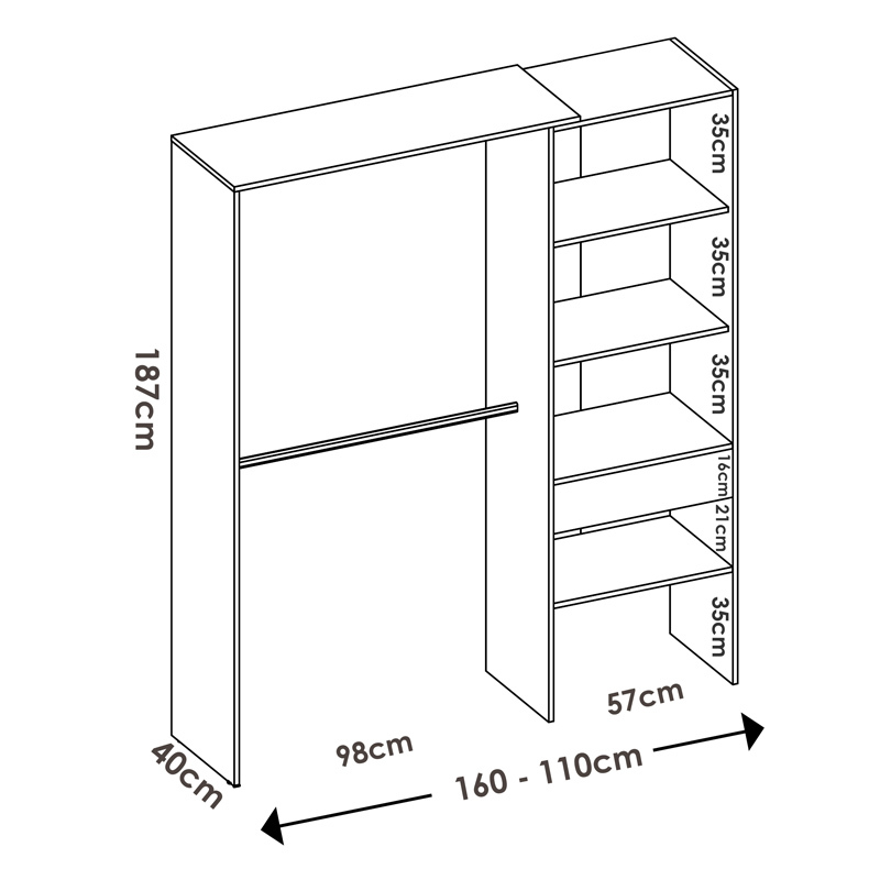 Conjunto Dormitorio Juvenil Lago Pack 9 Blanco 