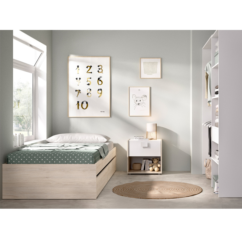 Conjunto Dormitorio Juvenil Lago Pack 9 Natural  