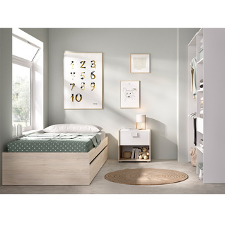 Conjunto Dormitorio Juvenil Lago Pack 9 Natural  