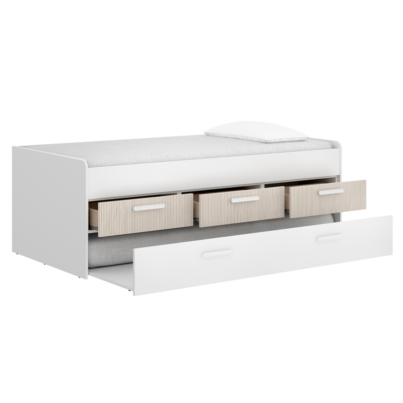 Conjunto Dormitorio Juvenil Leka Pack Blanco Alistonado