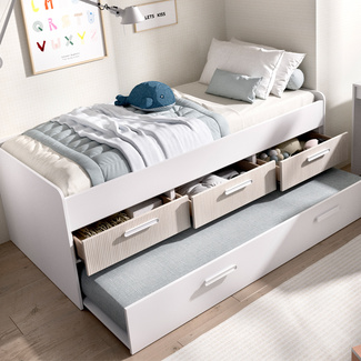 Cama Compacta Juvenil Leka Blanco Alistonado