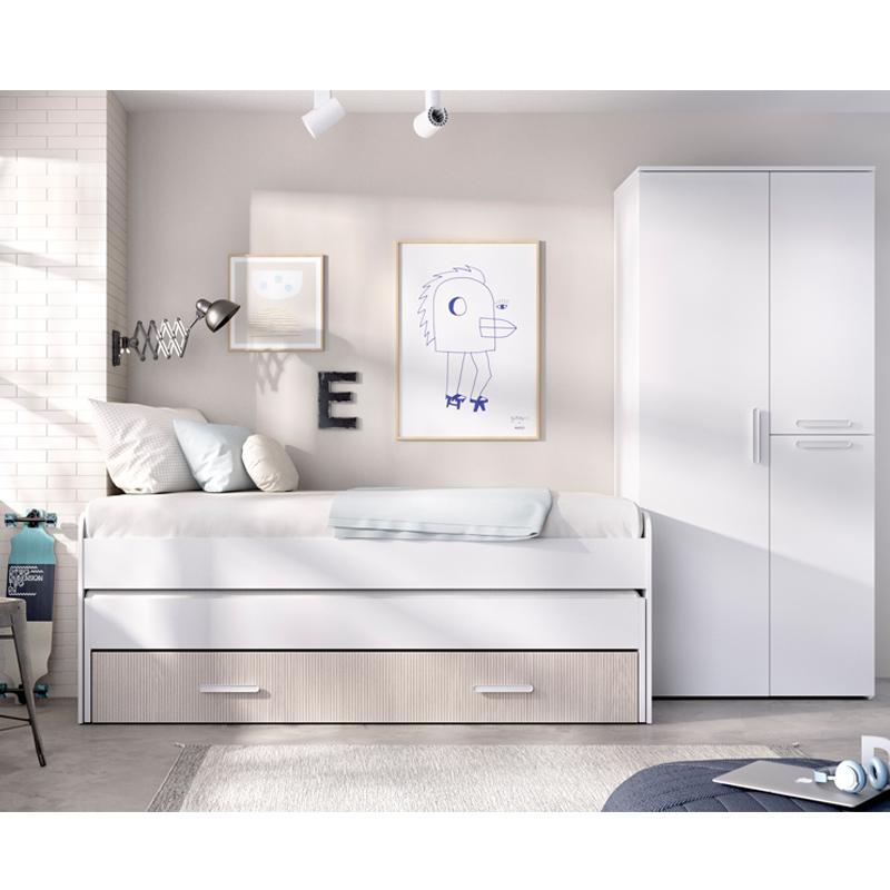 Conjunto Dormitorio Juvenil Pema Pack Blanco Alistonado