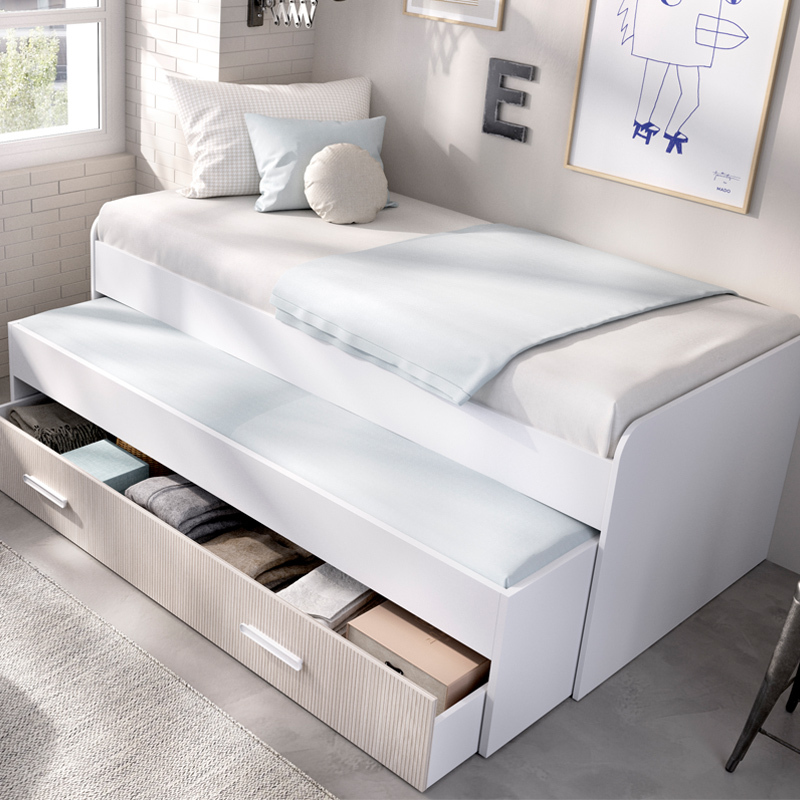 Cama Compacta Juvenil Pema Blanco Alistonado 