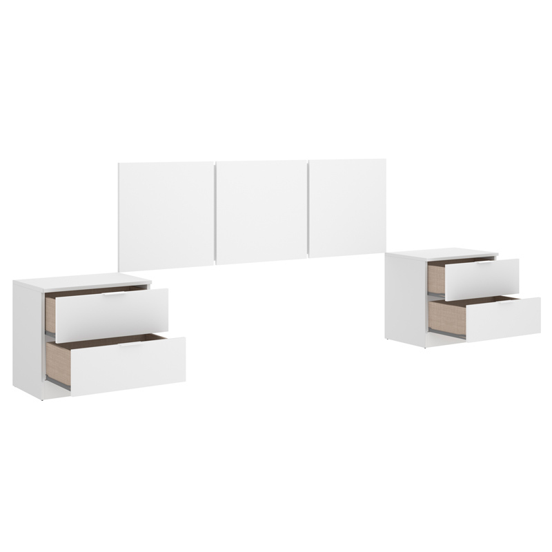 Conjunto Dormitorio Matrimonio Havana 4 Blanco