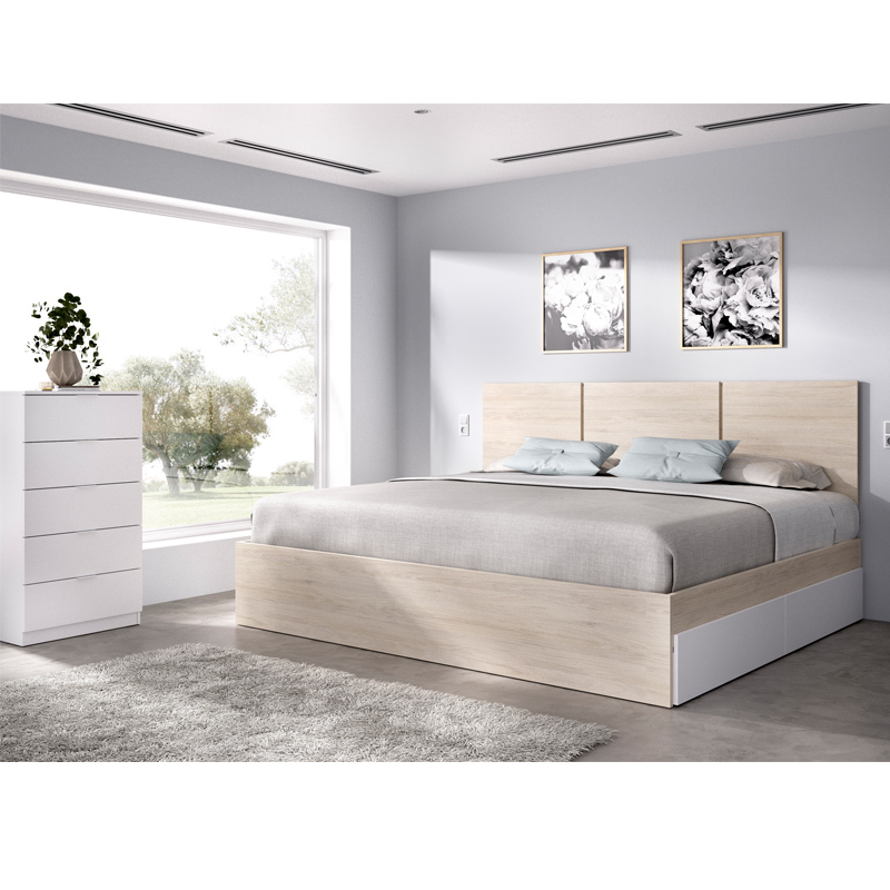 Conjunto Dormitorio Matrimonio Havana 6 Natural Blanco 
