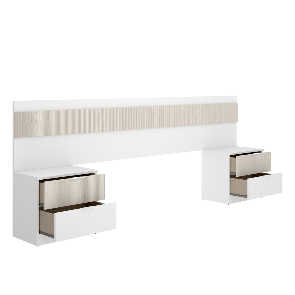 Conjunto Dormitorio Matrimonio Bianca Pack 1 Blanco Alistonado