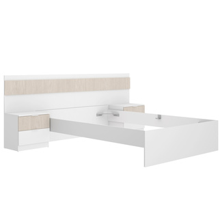 Conjunto Dormitorio Matrimonio Bianca Pack 2 Blanco Alistonado 