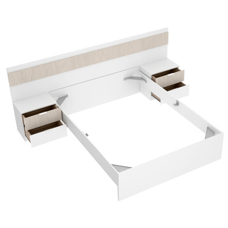 Conjunto Dormitorio Matrimonio Bianca Pack 2 Blanco Alistonado 
