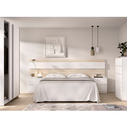 Conjunto Dormitorio Matrimonio Niza Pack 1 Natural Blanco