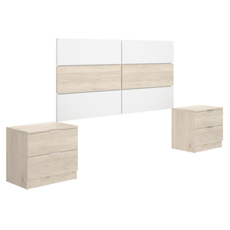 Conjunto Dormitorio Matrimonio Astra Pack 1 Blanco Natural 