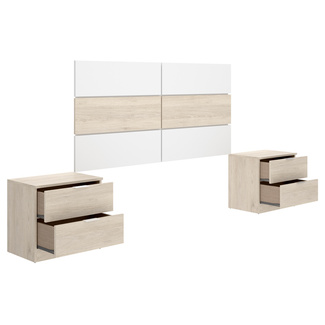 Conjunto Dormitorio Matrimonio Astra Pack 1 Blanco Natural 