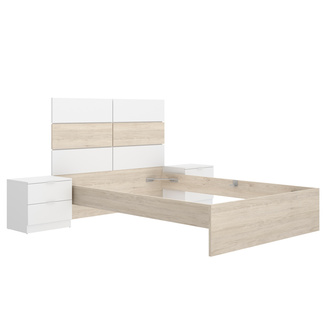 Conjunto Dormitorio Matrimonio Astra Pack 2 Blanco Natural  
