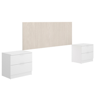 Conjunto Dormitorio Matrimonio Lusa Pack 1 Alistonado Blanco