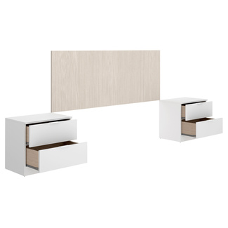 Conjunto Dormitorio Matrimonio Lusa Pack 1 Alistonado Blanco