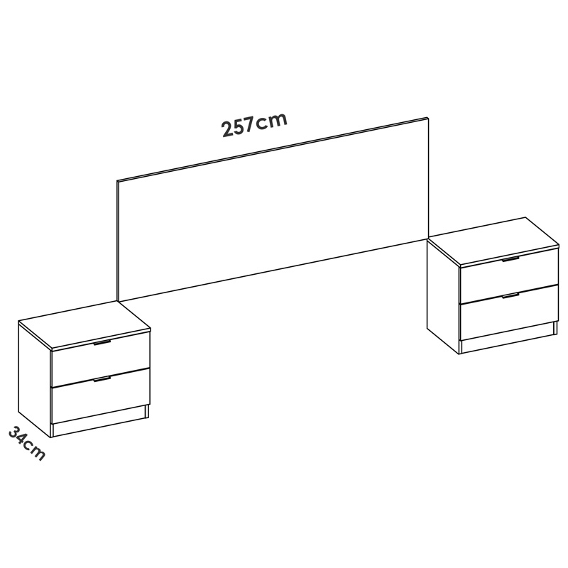Conjunto Dormitorio Matrimonio Lusa Pack 1 Alistonado Blanco