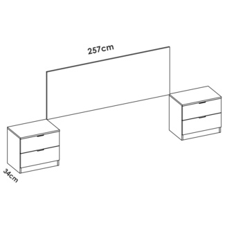 Conjunto Dormitorio Matrimonio Lusa Pack 1 Alistonado Blanco