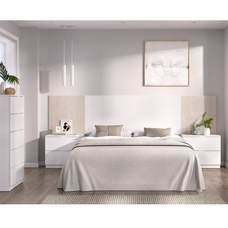Conjunto Dormitorio Matrimonio Loma Pack 1 Blanco Alistonado