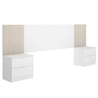 Conjunto Dormitorio Matrimonio Loma Pack 1 Blanco Alistonado