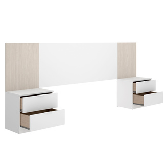 Conjunto Dormitorio Matrimonio Loma Pack 1 Blanco Alistonado