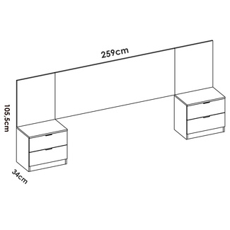 Conjunto Dormitorio Matrimonio Loma Pack 1 Blanco Alistonado